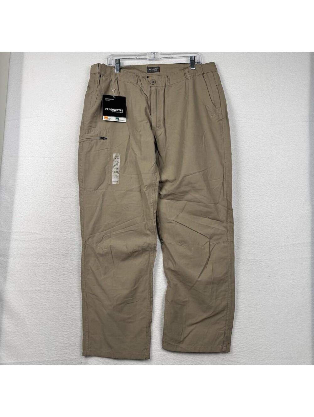 NEW Craghoppers Kiwi Trek Mens 40x31 Brown UPF 40 Water Repellent Pants